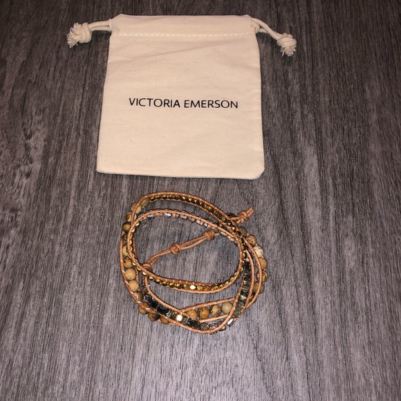 Victoria Emerson Jewelry - 5 for $50. Victoria Emerson Brown Wood Wrap Bracelet with jewelry bag